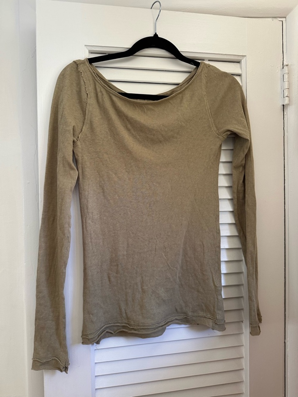 We The Free Long-Sleeve Scoop Neck Top in Olive